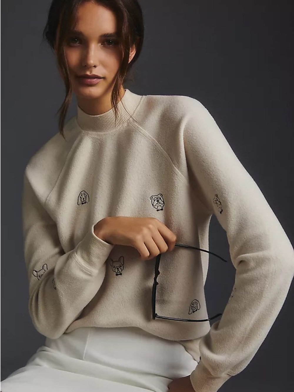 T.La Anthropologie Embroidered Sweater